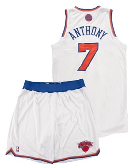 2012-13 Carmelo Anthony New York Knicks Game Worn Home Jersey and Shorts (Steiner)